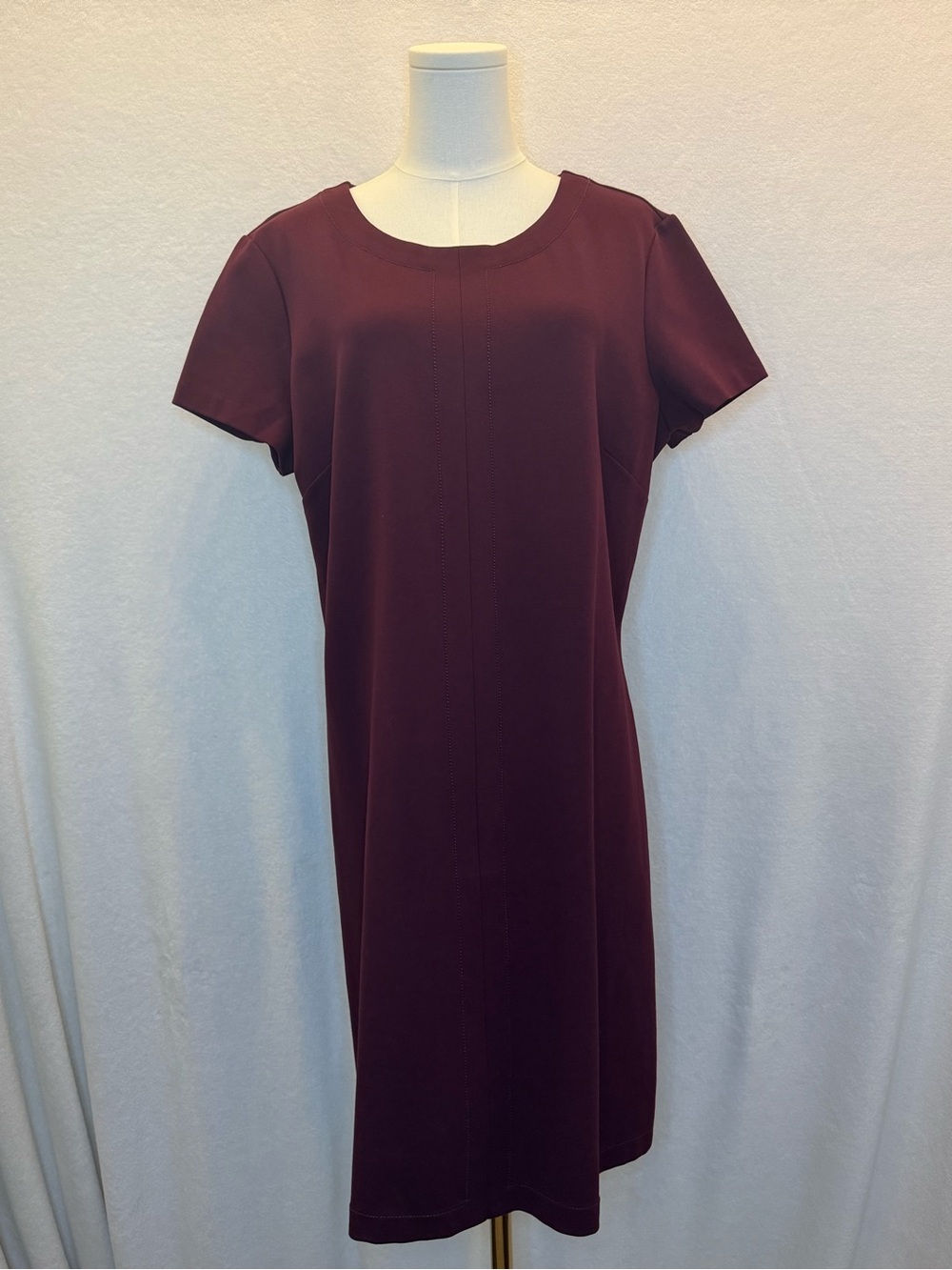 Brooks Brothers Maroon Sheath Shift Dress Classic Quiet Luxury Career Size XL